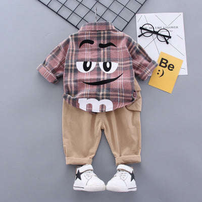 Plaid Shirt And Pants Suit