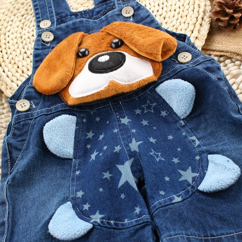"Bear Hug" Baby Denim Overall