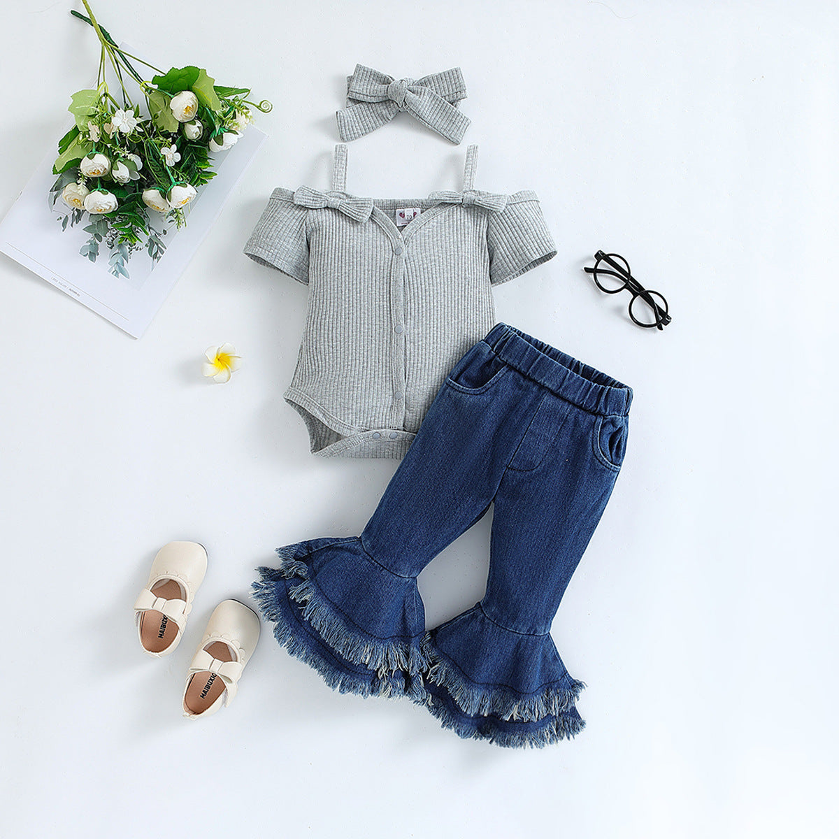 "Baby Blue" 2pc Girls Denim Set