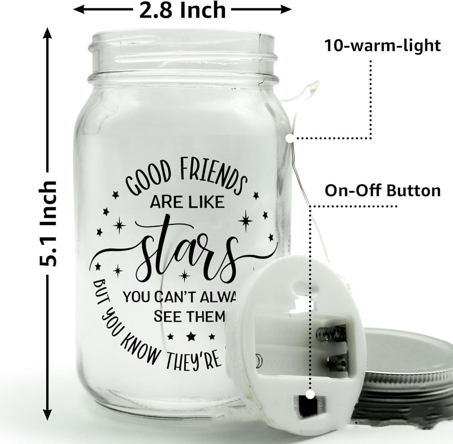 “Mi’ Bestie” Glass Jar Night Lights