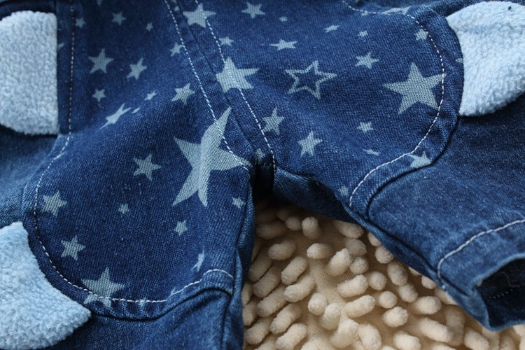"Bear Hug" Baby Denim Overall