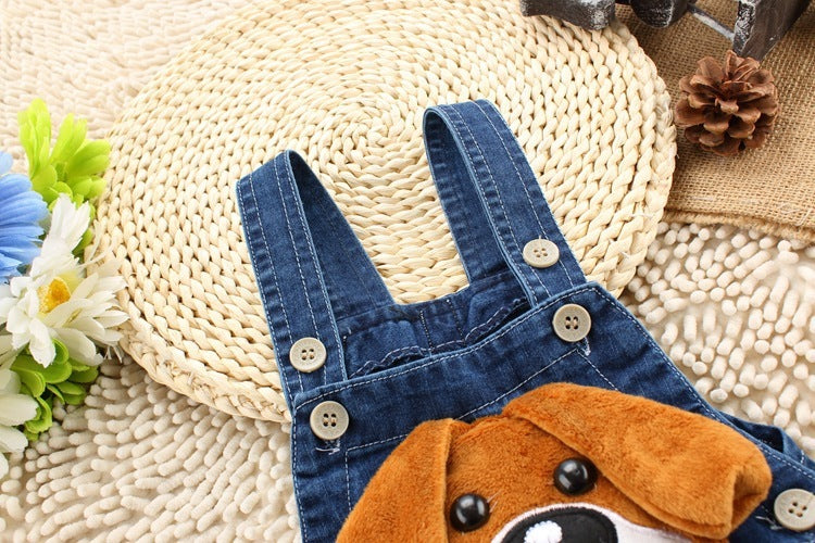 "Bear Hug" Baby Denim Overall