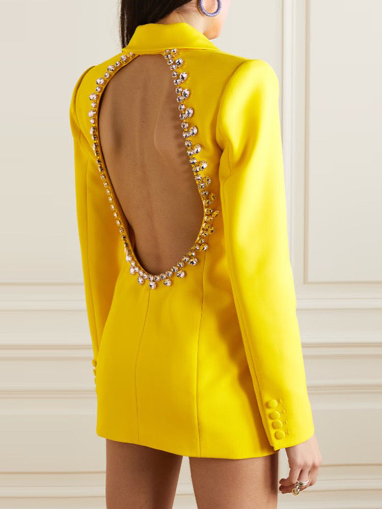 Women's Fashion Personalized Mid-length Blazer Spring Fashion Yellow Trend Trendy Styles Fashionably Loud NYC Women's Fashion Personalized Mid-length Blazer Spring Fashion Yellow Trend Trendy Styles Fashionably Loud NYC