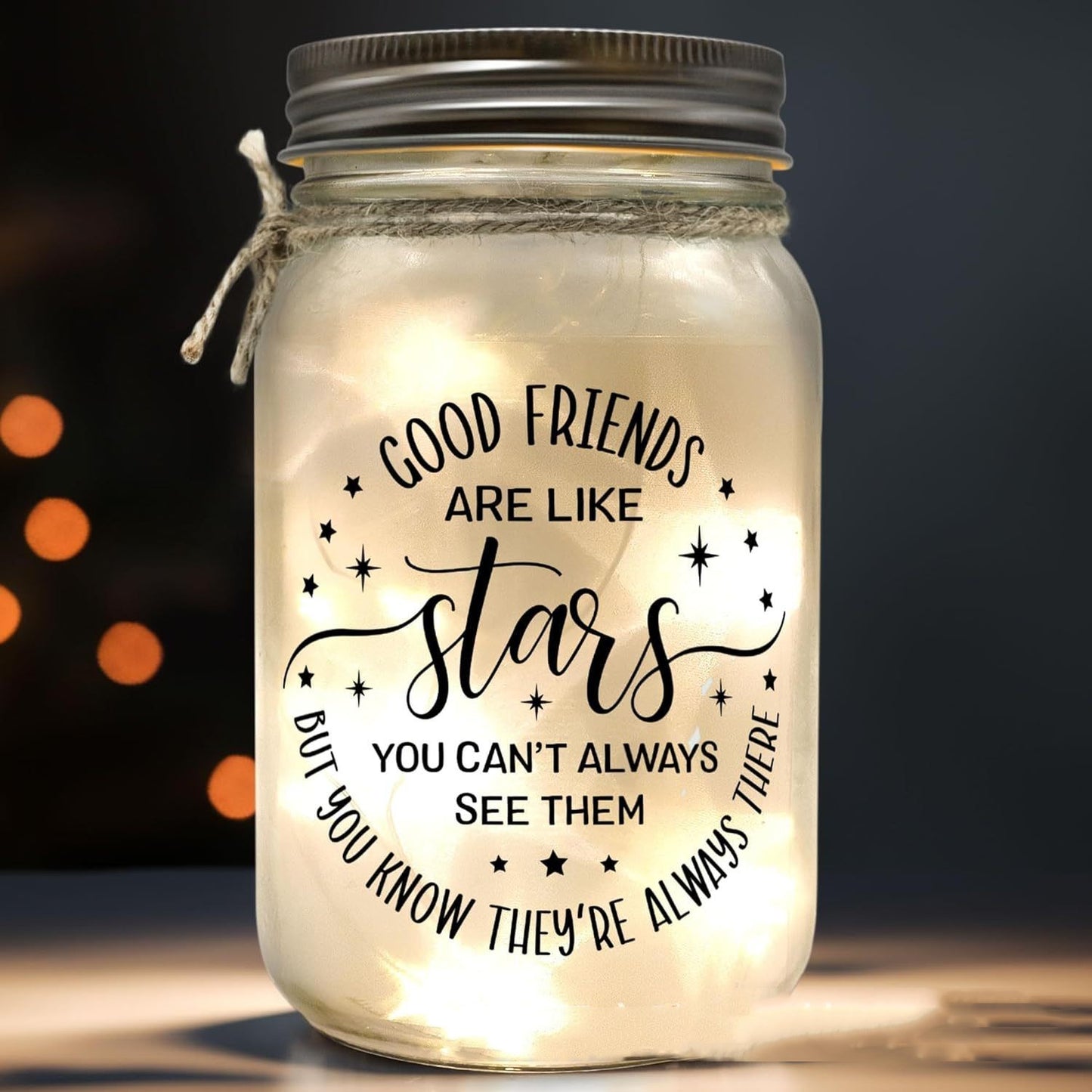 “Mi’ Bestie” Glass Jar Night Lights