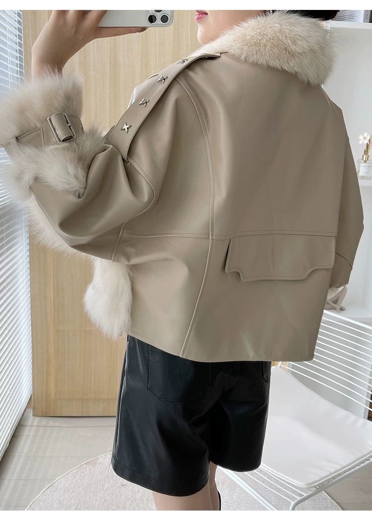 "Trixy" Faux  Fur and Leather Jacket/Coat