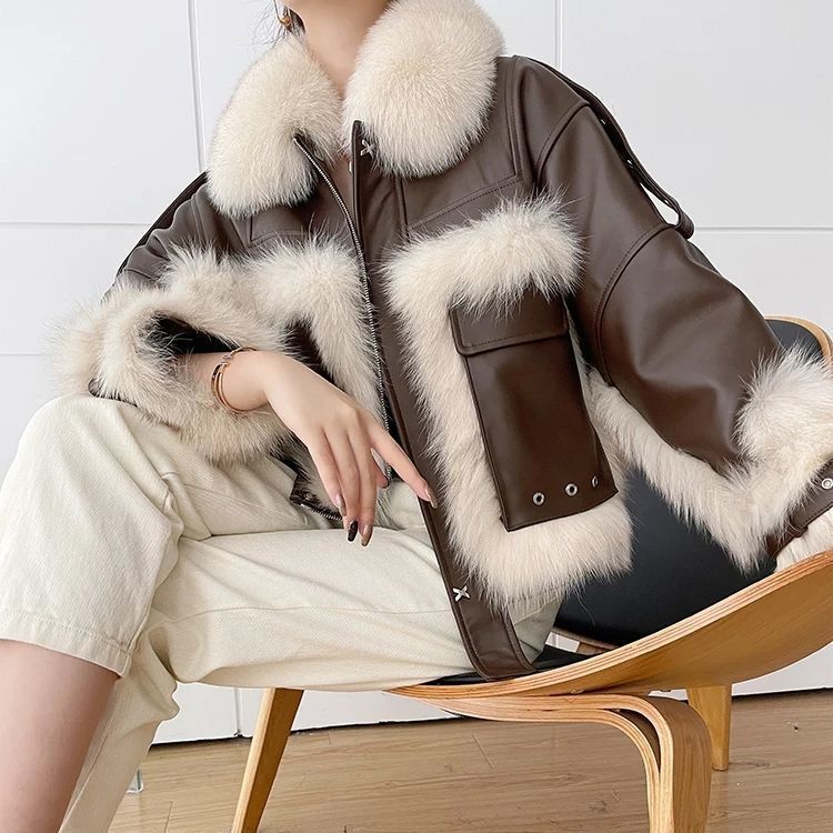 "Trixy" Faux  Fur and Leather Jacket/Coat