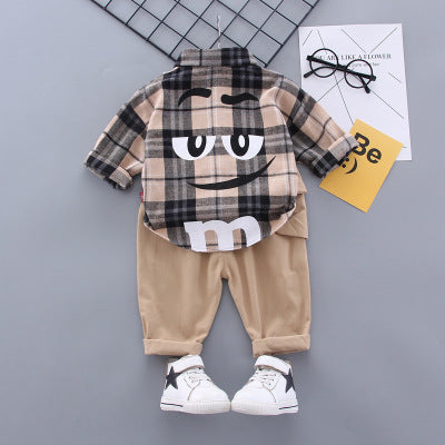 Plaid Shirt And Pants Suit
