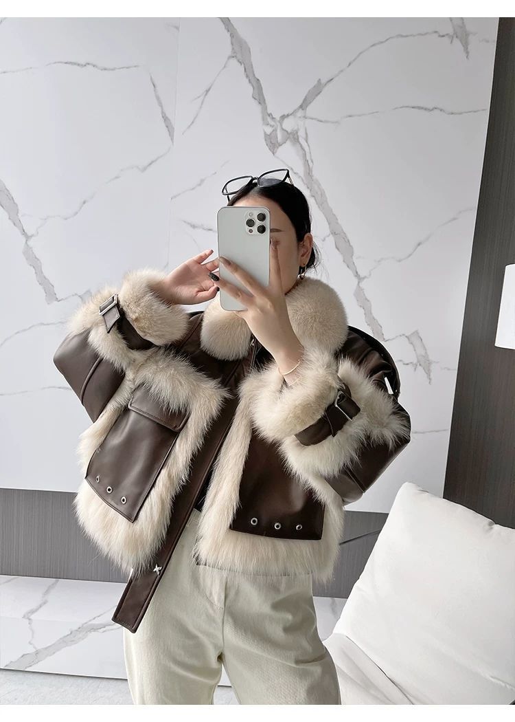"Trixy" Faux  Fur and Leather Jacket/Coat