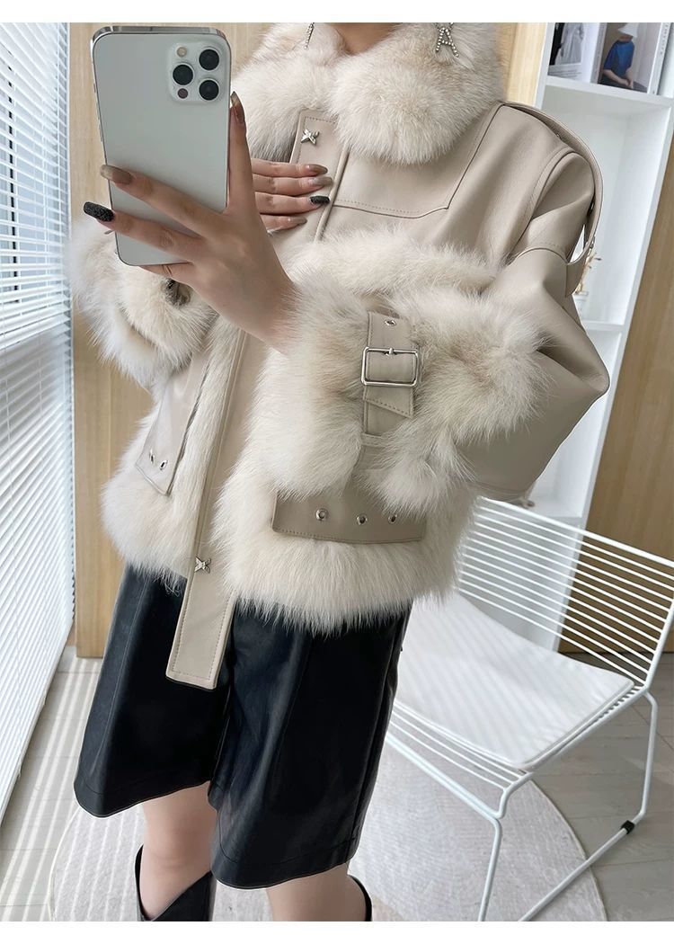 "Trixy" Faux  Fur and Leather Jacket/Coat