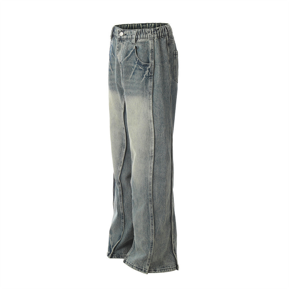 Irregular Stitching Skinny Jeans For Men