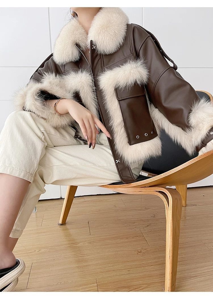 "Trixy" Faux  Fur and Leather Jacket/Coat