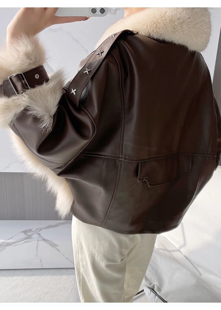"Trixy" Faux  Fur and Leather Jacket/Coat
