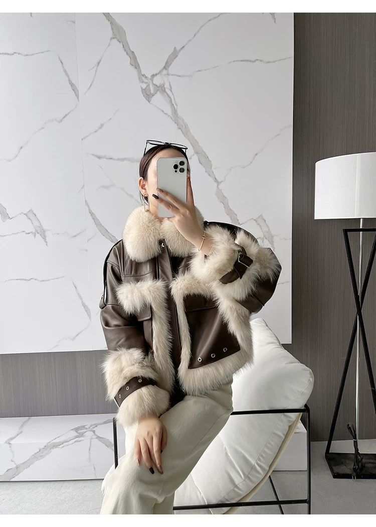 "Trixy" Faux  Fur and Leather Jacket/Coat