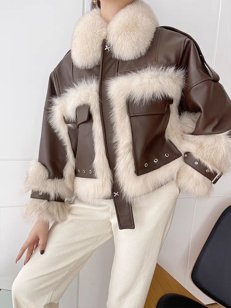 "Trixy" Faux  Fur and Leather Jacket/Coat