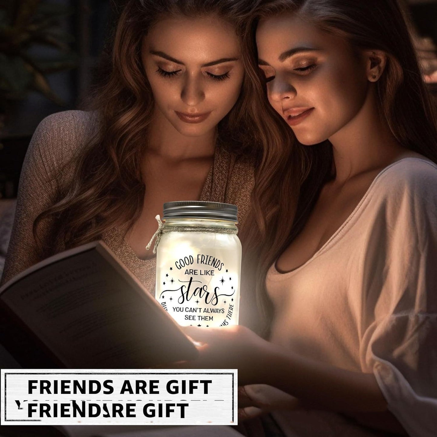 “Mi’ Bestie” Glass Jar Night Lights