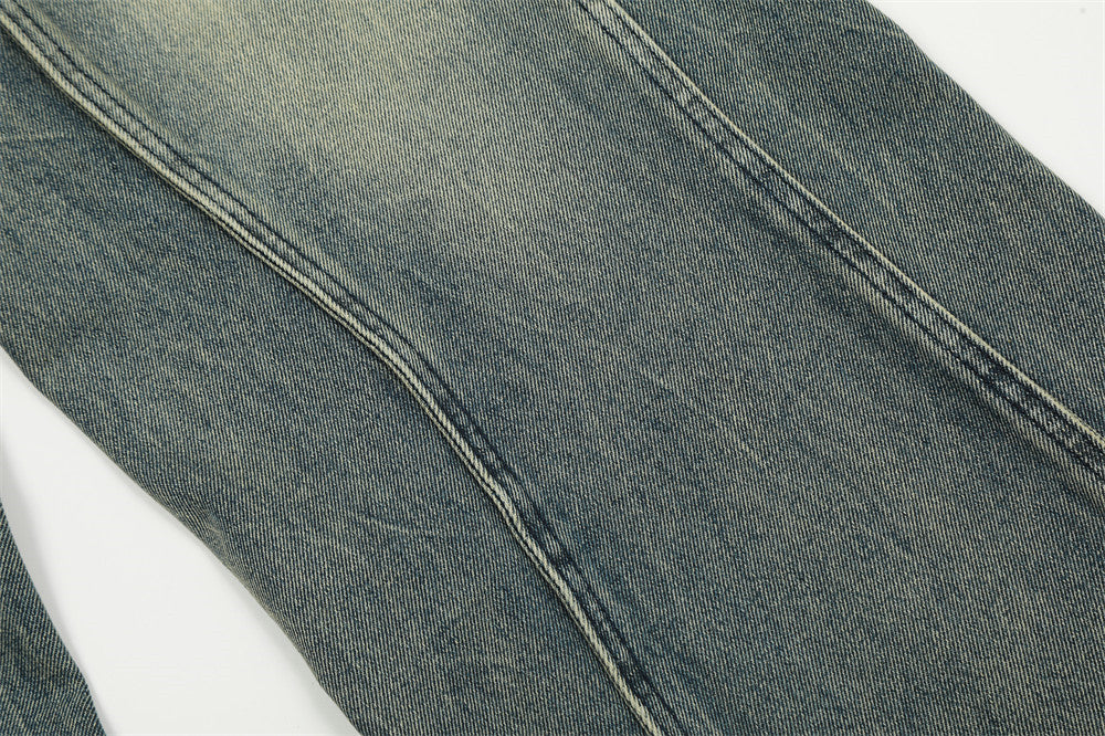 Irregular Stitching Skinny Jeans For Men