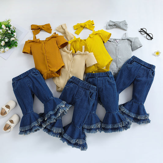 "Baby Blue" 2pc Girls Denim Set